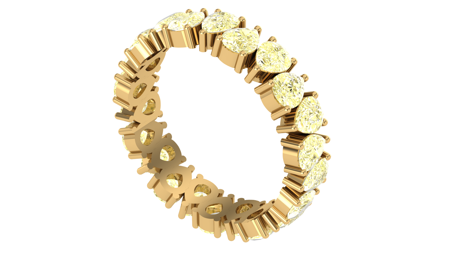 New Natural Fancy Light Yellow Pear Rings