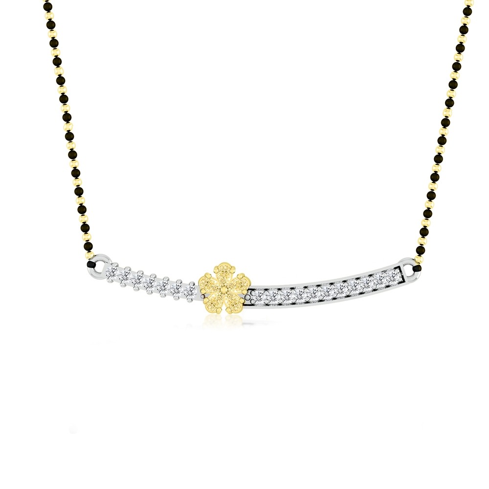 The Alekha Natural Fancy Light Yellow Flower Diamond Mangalsutra Pendant