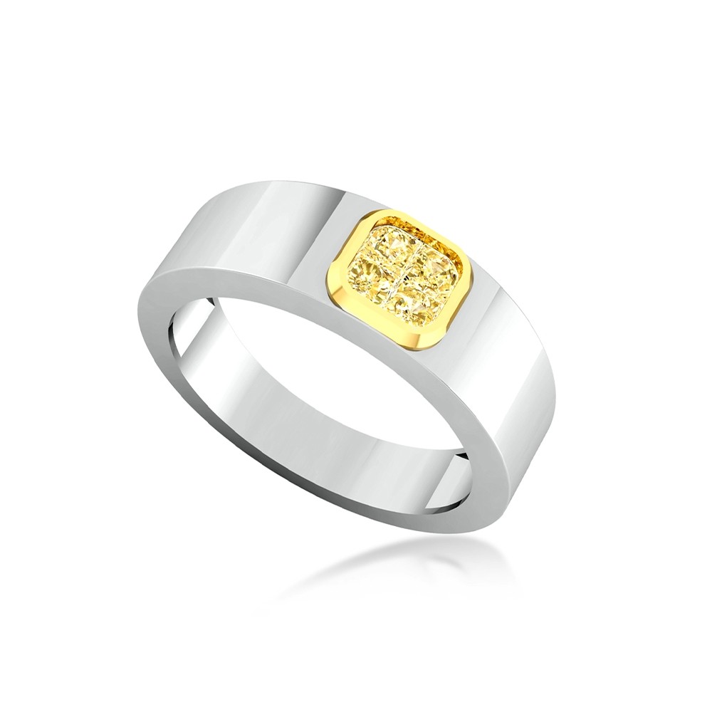 Men's Pinky Ring with Diamonds 18 kt Yellow Gold – Parasmani Jewellary