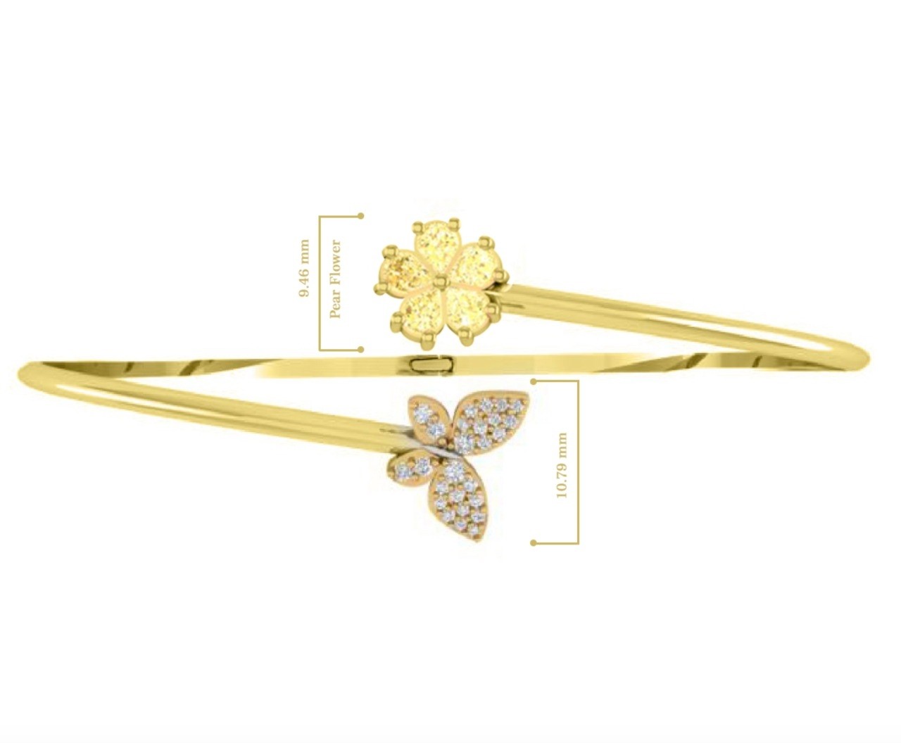 0.71 Carat Natural Fancy Light Yellow Diamond Bracelet for Women (0.89ct TW)