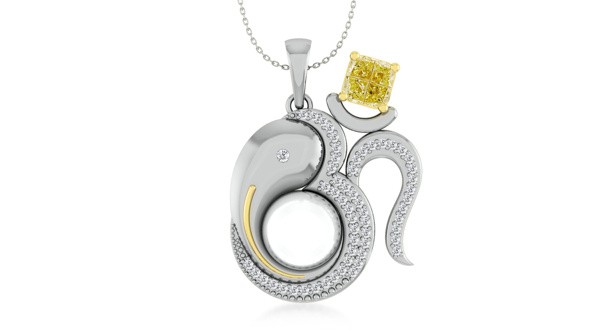 Platinum ganesh cheap pendant