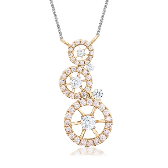 Charmy VS Clarity Round White Diamond Pendant in Rose Gold