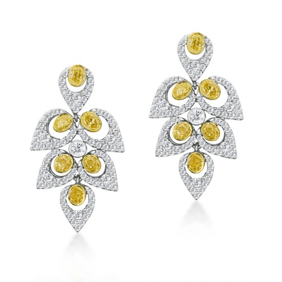 1.58 carat Natural Light Yellow Round Diamond Earrings For Women (2.691Ct TW)