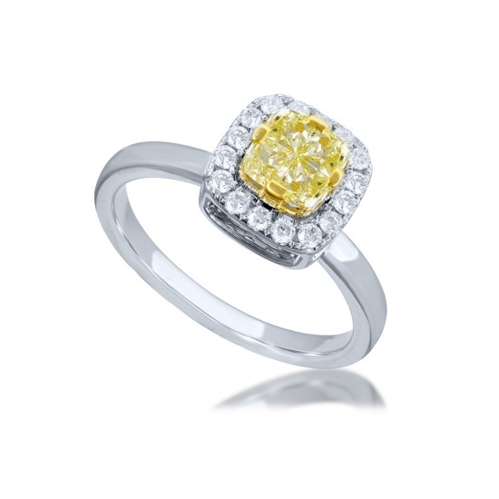 The Fancy Yellow Cushion Diamond Ring