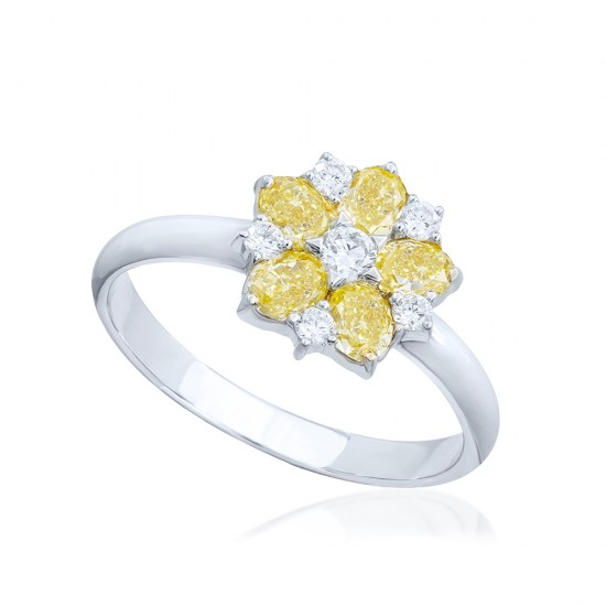 Natural Fancy Yellow Oval Diamond Ring