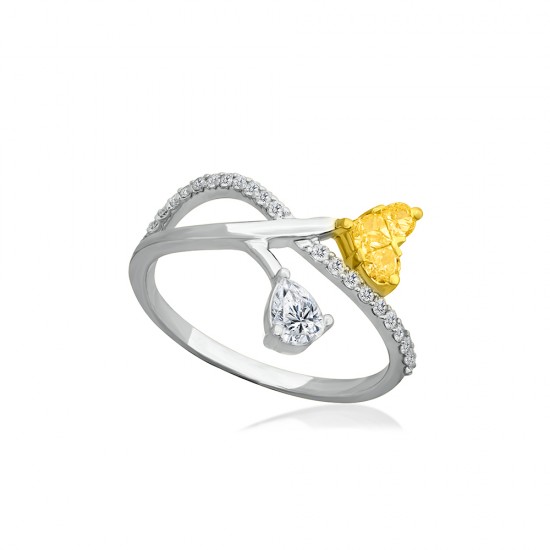 Heart and Pear Diamond Cluster Ring