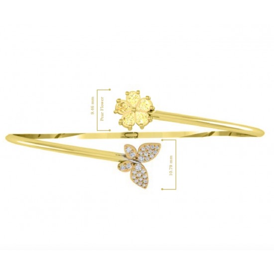 0.71 Carat Natural Fancy Light Yellow Diamond Bracelet for Women (0.89ct TW)