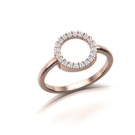 New Round Shaped Diamond Ring with Natural White Round Diamonds 