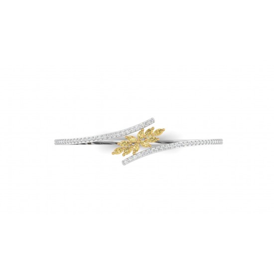 Marquise Natural Fancy Yellow Diamond Bangle Cuff Bracelet (1.4Ct TW)