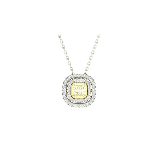 New Cushion Yellow Diamond Pendant